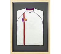 Vivarti DIY Junior Standard Sports Shirt Display Frame - 50 x 70cm - Oak With Black Inner Frame and Backing Card for Football, Rugby, Band T-Shirt Shadow Box