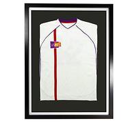 Vivarti DIY Junior Standard Sports Shirt Display Frame for Football Shirt, Rugby Shirt, Band T-Shirt Shadow Box - 50x 70cm - Black Frame, White Inner Frame, Black Backing Card