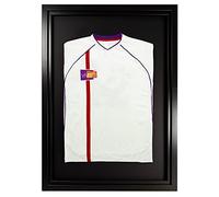 Vivarti DIY Junior Standard Sports Shirt Display Frame for Football Shirt, Rugby Shirt, Band T-Shirt Shadow Box - 50 x 70cm - Black Frame, Black Inner Frame, Black Backing Card