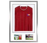 Vivarti DIY Sports Shirt Display Silver Frame (Junior, 59.4 x 84cm - Silver Frame, White Mount, White Backing Card)