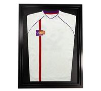 Vivarti DIY Tapered Infant Standard Sports Shirt Display Frame for Football Shirt, Rugby Shirt, Band T-Shirt Shadow Box - 40 x 50cm - Black Frame, Black Inner Frame, Black Backing Card