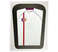 Vivarti DIY Tapered Junior 3D Mounted Sports Display Frame - Football, Rugby, Band T-Shirt Shadow Box - 50 x 70cm - Gloss White Frame, White Mount, Black Backing Card
