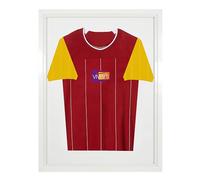 Vivarti DIY Tapered Sleeve Adult Standard Sports Shirt Display Frame for Football/ Rugby Shirt, Band T-Shirt Shadow Box - 60 x 80cm - Gloss White Frame, White Inner Frame, White Backing Card