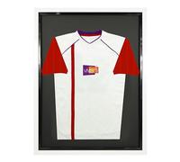 Vivarti DIY Tapered Sleeve Junior Standard Sports Shirt Display Frame for Football/ Rugby Shirt, Band T-Shirt Shadow Box - 50 x 70cm - White Frame, Black Inner Frame, Black Backing Card