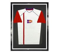Vivarti DIY Tapered Sleeve Adult Standard Sports Shirt Display Frame for Football/ Rugby Shirt, Band T-Shirt Shadow Box - 60 x 80cm - Black Frame, White Inner Frame, Black Backing Card