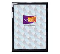 Vivarti Gloss Black Picture Frame A3 29.7 x 42 cm with Clear Styrene Glazing, Wall Mount, Portrait or Landscape Hanging, Contemporary Rectangular Style
