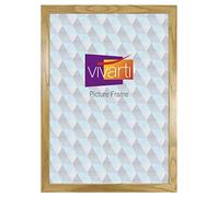 Vivarti Oak Finish Picture Frame, A2 Size 42 x 59.4 cm, Engineered Wood with Shatterproof Styrene, Wall Mount, Portrait or Landscape, Rectangular Light Wood