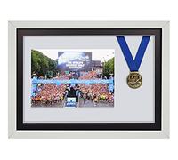 Vivarti Sports Running Swimming Medal Display Frame & A4 Photo Display Frame White, Black, White