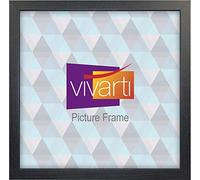 Vivarti Thin Black Ash Picture Frame 50 x 50 cm - 50 x 50cm Frame - Photo Frame - 50x50 Frame Black with Clear Styrene Sheet & Wall Mounted Hook - 50 x 50cm