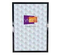 Vivarti Thin Gloss Black Picture Frame (40 x 50 cm) Portrait or Landscape Photo Frame with Clear Styrene Sheet & Wall Mounted Hook for Photos, Pictures, Posters, Decor, Certificate Frame