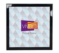 Vivarti Thin Gloss Black Picture Frame (50 x 50 cm) Portrait or Landscape Photo Frame with Clear Styrene Sheet & Wall Mounted Hook for Photos, Pictures, Posters, Decor, Certificate Frame