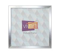 Vivarti Thin Gloss Silver Picture Frame 30 x 30 cm Portrait or Landscape Photo Frame with Clear Styrene Sheet & Wall Mounted Hook for Photos, Pictures, Posters, Decor, Certificate Frame
