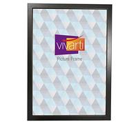 Vivarti Thin Matt Black Box Picture Photo Frame (14 x 11 Inches) Portrait or Landscape Photo Frame with Clear Styrene Sheet & Wall Mounted Hook for Pictures, Posters, Certificate Frame