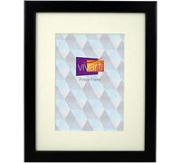 Vivarti Thin Matt Black Picture Photo Frame 10 x 8 Inches with Mount (Aperture 8 x 6 Inches)