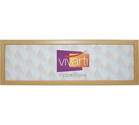 Vivarti Thin Oak Box Panoramic Panoramic Picture Photo Frame (20 x 7 Inches) Portrait or Landscape Photo Frame with Clear Styrene Sheet & Wall Mounted Hook for Pictures, Posters, Certificate Frame