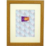 Vivarti Thin Oak Picture Photo Frame 10 x 8 Inches with Mount (Aperture 7 x 5 Inches)