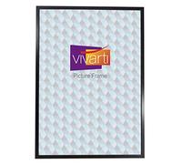Vivarti Thin Satin Black Picture Frame (Standard Poster Size 61 x 91.5 cm) Portrait or Landscape Photo Frame with Clear Styrene Sheet & Wall Mounted Hook for Photos, Pictures, Posters