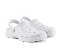 VIVASHOES Women’s Classic Clogs - Lightweight Waterproof Slip-On Shoes with Breathable Design & Strap - Comfortable Everyday Garden, Beach & Home Footwear - True to Size Good for Wide Fit - White 6