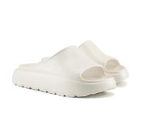 VIVASHOES Women's Flatform Waterproof Sliders - Lightweight Soft Cushioned Sole - Open Toe Sandals for Beach, Pool & Everyday Wear - True to Size Good for Wide Fit - White 7