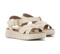 VIVASHOES Women's Lightweight Adjustable Buckle Sandals - Flatform Small wedge Sandal - Soft Comfort Memory Foam Innersoles - True to Size Good for Wide Fit - Comfortable Summer Shoes - Cream 4