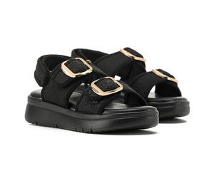 VIVASHOES Women's Lightweight Big Buckle Adjustable Two Strap Sandals - Flatform Small wedge Sandal - Comfort Memory Foam Innersoles - True to Size Good for Wide Fit