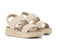VIVASHOES Women's Lightweight Elasticated Strap Sandals - Flatform Small wedge Sandal - Soft Comfort Memory Foam Innersoles - True to Size Good for Wide Fit - Comfortable Summer Shoes - Cream 4