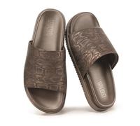 VIVASHOES Women's Slip On Slide Sandals - Wide Band Flatform Sandals for Ladies - Lightweight Minimalist Summer Sandals for Casual Holiday Beach Walkingng Everyday Wear - Bronze Snake UK 6