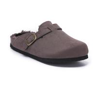 VIVASHOES Womens Suede Slip-On Buckle Clog - Classic Closed-Toe - 9 - Mocha