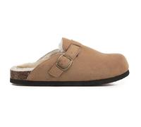 VIVASHOES Women's Suede Slip-On Buckle Clog - Classic Closed-Toe Mule with Adjustable Strap, Cork Footbed & Rubber Outsole - Effortless Comfort for Cozy Days, Lounging & Everyday Living - Tan 8