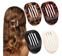 VivaSmile 4 PCS Flat Hair Clips for Women, Curved Design Duckbill Hair Clips for Lying, Driving - Matte Strong Hold Hair Claw Clips for Thin, Thick Hair, Hair Accessories for Women and Girls (Leopard)