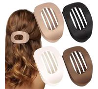 VivaSmile 4 PCS Flat Hair Clips for Women, Curved Design Duckbill Hair Clips for Lying, Driving - Matte Strong Hold Hair Claw Clips for Thin, Thick Hair, Hair Accessories for Women and Girls (Neutral)