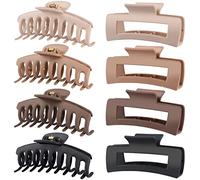 VivaSmile 8 PCS Hair Clips for Women, Large Hair Claw Clips - 4.3 Inch Matte Strong Hold Clips, Neutral Colors Claw Clips for Thin, Thick, and Curly Hair, Hair Accessories for Women and Girls