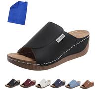 Vivastep Sandals Wide Fit Vivastep Sandal Ergonomic Non-Slip Sandals For Pain Relief For Women (Black, Adult, Women, 5, Numeric, UK Footwear Size System, Medium)