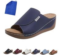 Vivastep Sandals Wide Fit Vivastep Sandal Ergonomic Non-Slip Sandals For Pain Relief For Women (Blue, Adult, Women, 8, Numeric, UK Footwear Size System, Medium)