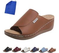 Vivastep Sandals Wide Fit Vivastep Sandal Ergonomic Non-Slip Sandals For Pain Relief For Women (Coffee, Adult, Women, 6, Numeric, UK Footwear Size System, Medium)