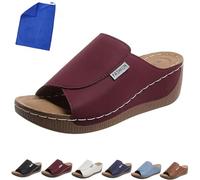 Vivastep Sandals Wide Fit Vivastep Sandal Ergonomic Non-Slip Sandals For Pain Relief For Women (Red, Adult, Women, 7, Numeric, UK Footwear Size System, Medium)