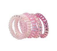VIVAZYTGH 5 PCS Bright Shining Telephone Line Wire Elastic Hair Bands Tie Gum Headwear Ponytail Holder, Women Hair Accessories(Pink)