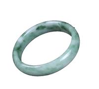 VIVAZYTGH Authentic Jadeite Jade Bracelet, Quartzite Green Floating Flower Bangle, Simple Ethnic Style Jewelry for Women(62-63mm)