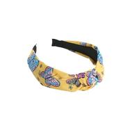 VIVAZYTGH Hair Band Wash Face Wide Edge Headband Retro Korean Version Women's Simple and Fashionable Fabric Headband(Yellow)