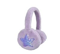 VIVAZYTGH Plush Earmuffs Shiny Sequin Star Soft Earflaps Headband for Kids Boys Girls Unisex Vintage Ear-cap Winter Outdoor(Purple)
