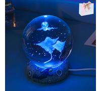 VIVBCLI Dreamglobe Magic Crystal Ball, 3D Crystal Ball Figurine, Oceans Glass Balls Decorations Gifts, Creativity Desktop Ornaments for Marine Organism Lover Home Decor (h, 8cm)