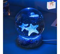 VIVBCLI Dreamglobe Magic Crystal Ball, 3D Crystal Ball Figurine, Oceans Glass Balls Decorations Gifts, Creativity Desktop Ornaments for Marine Organism Lover Home Decor (e, 8cm)
