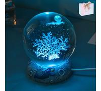 VIVBCLI Dreamglobe Magic Crystal Ball, 3D Crystal Ball Figurine, Oceans Glass Balls Decorations Gifts, Creativity Desktop Ornaments for Marine Organism Lover Home Decor (g, 8cm)