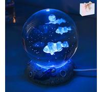 VIVBCLI Dreamglobe Magic Crystal Ball, 3D Crystal Ball Figurine, Oceans Glass Balls Decorations Gifts, Creativity Desktop Ornaments for Marine Organism Lover Home Decor (f, 8cm)