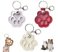 VIVBCLI Pet Paw Leather Key Chain, Cute Fur Refillable Keychain, Memorial Collection of Cat and Dog Fur, Charms for Purses or Handbag (3*PCS-A)