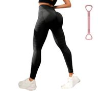 VIVBCLI Resistance Band Leggings, Legging with Resistance Bands Built in, High Waisted Butt Lifting Tummy Control Yoga Gym Pants (UK, Alpha, M, Regular, Regular, l)