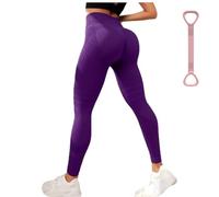 VIVBCLI Resistance Band Leggings, Legging with Resistance Bands Built in, High Waisted Butt Lifting Tummy Control Yoga Gym Pants (UK, Alpha, XL, Regular, Regular, h)