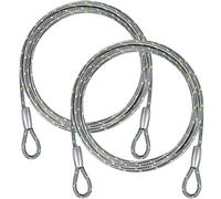 VIVBOO - 1/8IN Security Steel Cable 4/6/10/15FT Lengths Bike Lock Cable, Cable Rope, Stainless Steel Cable with Loops for Safety and Security
