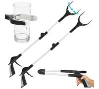 Vive 32" Grabber Reacher Tool (2 Pack) - Foldable Pickup Stick with Rotating Jaw & Sensitive Trigger - Heavy Duty Mobility Grip Hand Aid - Extra Reach Extender Claw for Seniors, Elderly, Handicap