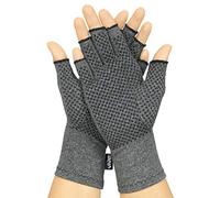Vive Arthritis Gloves with Grips - Men & Women Textured Fingerless Compression - Open Finger Hand Gloves for Rheumatoid and Osteoarthritis - Arthritic Joint Pain Relief (Large)